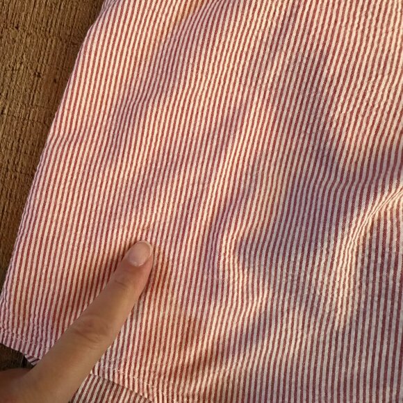 Johnny Harris Outdoors casual button down short sleeve shirt in red and white - Picture 9 of 9